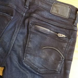 GSTAR RAW "Attacc" Midrise Straight Leg Super Stretch Jeans  27x32